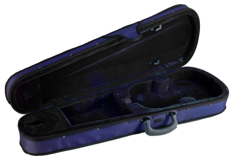 Shaped viola case open